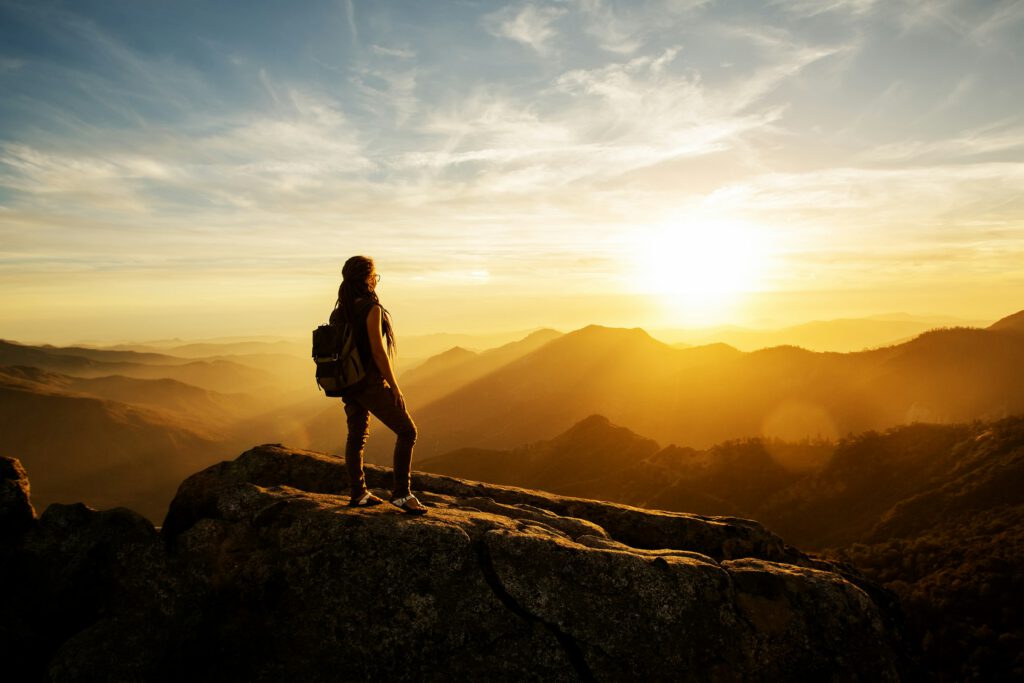 Woman In Mountains